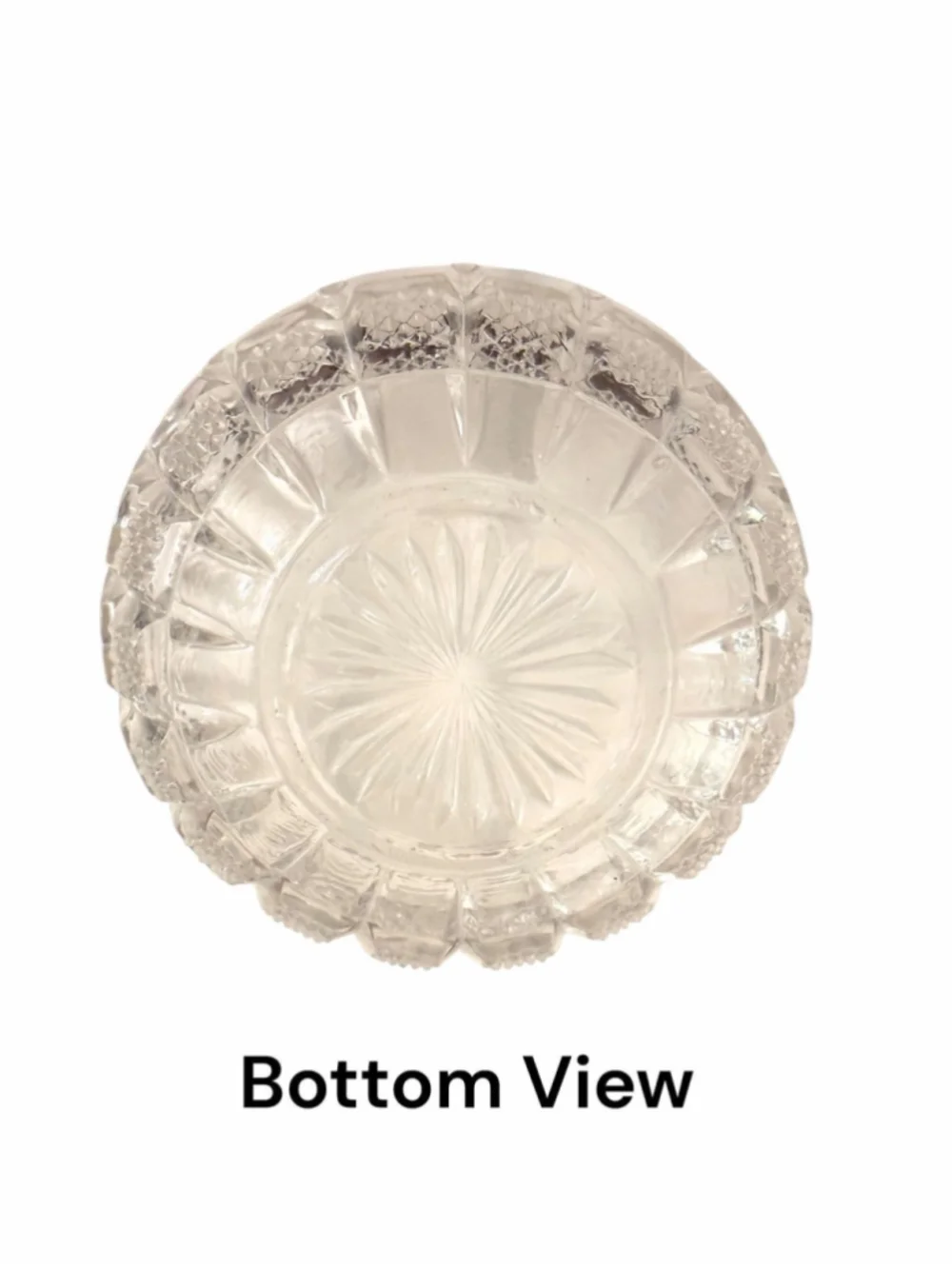 Antique EAPG Diamond Panel Uranium Glass Nappy Dish – Starburst Base – c.1890